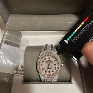 Lab diamond AP Watch Arabic Dial Rose gold brand new